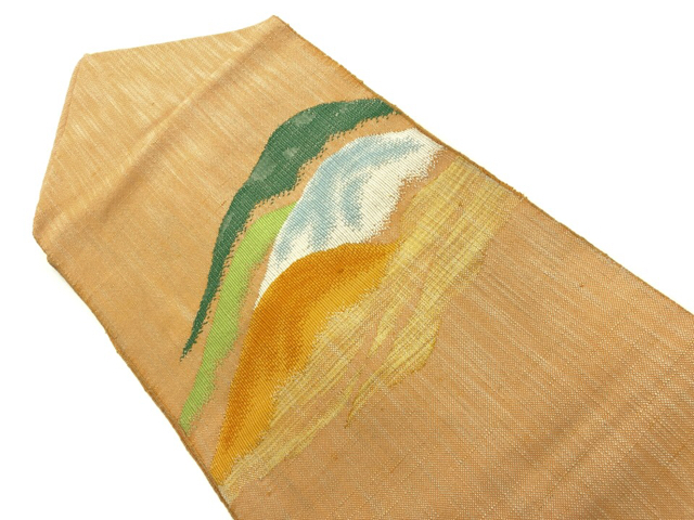 リサイクル　遠山・霞模様織出し紬名古屋帯